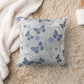 真珠に蝶の邪悪な目のパターン クッション (ブランケット)