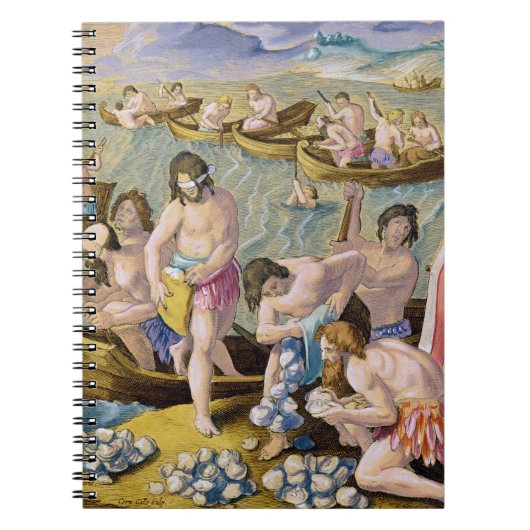 真珠のために潜っているインディアンは「Venationからの93をめっきします ノートブック (正面)