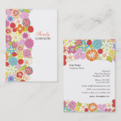 真珠のぽっちゃりした花の女性プロフィールの名刺 名刺 (正面/裏面)