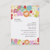 真珠のぽっちゃりした花の女性プロフィールの名刺 名刺 (裏面)