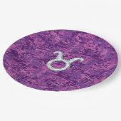 真珠のようなトーラスのシンボルの母デジタル迷彩柄 ペーパープレート (アングル)