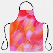 真珠のようなピンクとオレンジの磨かれた岩 エプロン (正面)