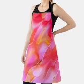 真珠のようなピンクとオレンジの磨かれた岩 エプロン (インサイチュ)