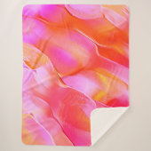 真珠のようなピンクとオレンジの磨かれた岩 シェルパブランケット (正面)