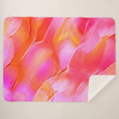 真珠のようなピンクとオレンジの磨かれた岩 シェルパブランケット (正面(横))