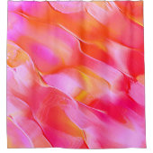 真珠のようなピンクとオレンジの磨かれた岩 シャワーカーテン (正面)