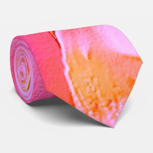真珠のようなピンクとオレンジの磨かれた岩 ネクタイ (ロール)