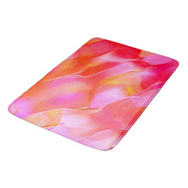 真珠のようなピンクとオレンジの磨かれた岩 バスマット