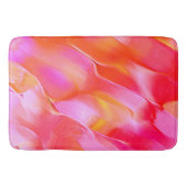 真珠のようなピンクとオレンジの磨かれた岩 バスマット (正面)