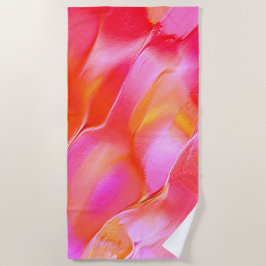 真珠のようなピンクとオレンジの磨かれた岩 ビーチタオル