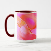 真珠のようなピンクとオレンジの磨かれた岩 マグカップ (左)