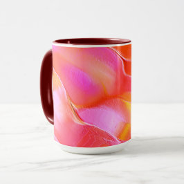 真珠のようなピンクとオレンジの磨かれた岩 マグカップ