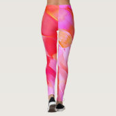 真珠のようなピンクとオレンジの磨かれた岩 レギンス (裏面)