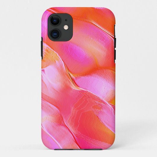 真珠のようなピンクとオレンジの磨かれた岩 Case-Mate iPhoneケース (裏面)