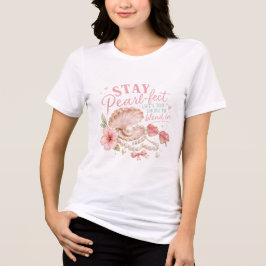 真珠のような女性のグラフィック トライブレンドTシャツ