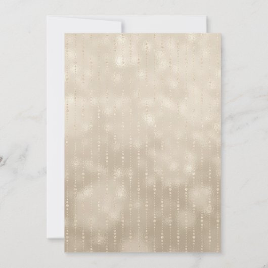 真珠のような珊瑚のアイボリーおよび金ゴールドの花の結婚式 招待状 (裏面)