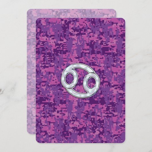 真珠のような癌の〔占星術の〕十二宮図サインオンデジタル迷彩柄 (正面/裏面)