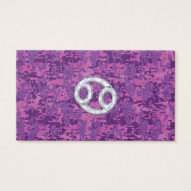 真珠のような癌の〔占星術の〕十二宮図サインオンデジタル迷彩柄 (正面)