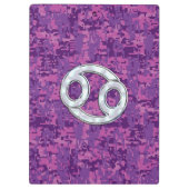 真珠のような癌の〔占星術の〕十二宮図サインオンデジタル迷彩柄 クリップボード (裏面)