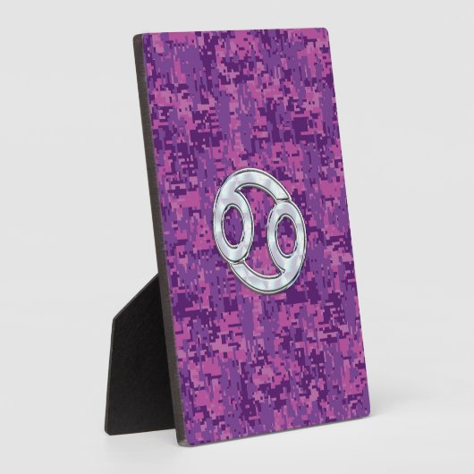 真珠のような癌の〔占星術の〕十二宮図サインオンデジタル迷彩柄 フォトプラーク (側面)