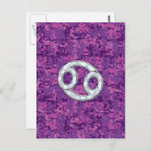 真珠のような癌の〔占星術の〕十二宮図サインオンデジタル迷彩柄 ポストカード (正面/裏面)