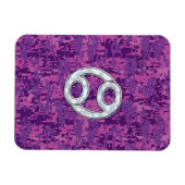 真珠のような癌の〔占星術の〕十二宮図サインオンデジタル迷彩柄 マグネット (横)