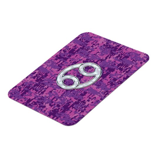 真珠のような癌の〔占星術の〕十二宮図サインオンデジタル迷彩柄 マグネット (左側)