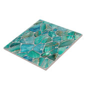 真珠のアクアマリン小石 タイル (側面)