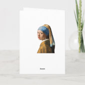 真珠のイヤリングのポートレートの絵画の女の子 カード (裏面)