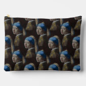 真珠のイヤリングのレプリカ絵を描パターンを持つ女の子 アクセサリーポーチ (正面)