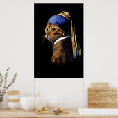 真珠のイヤリングの大きなポストを持つフェルメールのスポフプス ポスター (キッチン)