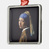 真珠のイヤリングの女絵画の子 メタルオーナメント (左)