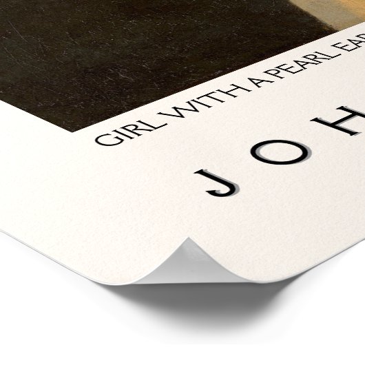 真珠のイヤリングを持つ女の子ヨハネス・フェルメール博物館 ポスター (角)