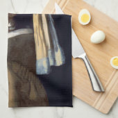 真珠のイヤリングを持つ女の子1665ヨハネス・フェルメール キッチンタオル (四つ折り)