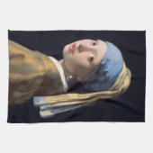 真珠のイヤリングを持つ女の子1665ヨハネス・フェルメール キッチンタオル (横)