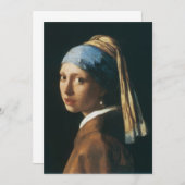 真珠のイヤリングを持つ女の子 サンキューカード (正面/裏面)