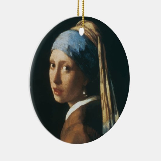 真珠のイヤリングを持つ女の子 セラミックオーナメント (右)