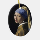 真珠のイヤリングを持つ女の子 セラミックオーナメント (裏面)