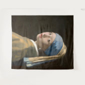 真珠のイヤリングを持つ女の子  タペストリー (正面(横))