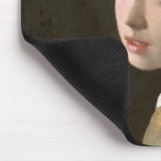 真珠のイヤリングを持つ女の子 マウスパッド (コーナー)