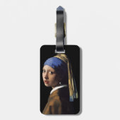 真珠のイヤリングを持つ女の子 ラゲッジタグ (裏面縦)