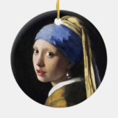 真珠のイヤリングを持つ女の子、1月Vermeer セラミックオーナメント (裏面)