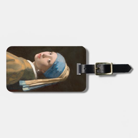 真珠のイヤリングを持つ女の子（1665年）ヨハネス・フェルメール ラゲッジタグ (正面横)