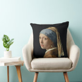 真珠のイヤリングを持つ女の子、c.1665-6 (キャンバスの油 クッション (椅子)