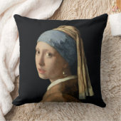 真珠のイヤリングを持つ女の子、c.1665-6 (キャンバスの油 クッション (ブランケット)