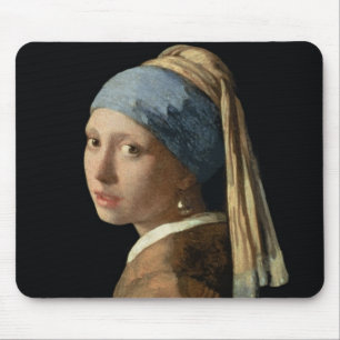 真珠のイヤリングを持つ女の子、c.1665-6 (キャンバスの油 マウスパッド