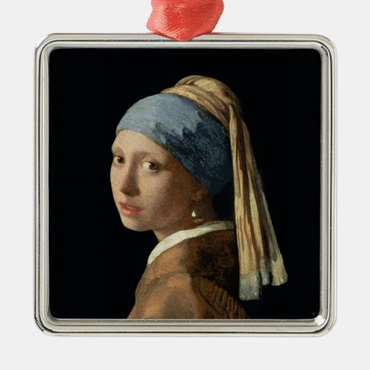 真珠のイヤリングを持つ女の子、c.1665-6 (キャンバスの油 メタルオーナメント (正面)