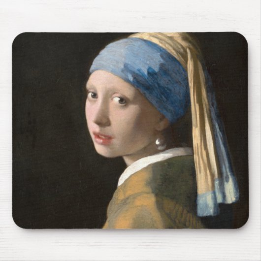 真珠のイヤリングを持つ女の子 – Johannes Vermeer マウスパッド (正面)
