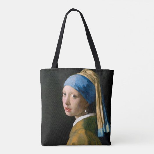 真珠のイヤリングを持つ女の子， Johannes Vermeer, 1665 トートバッグ (裏面)
