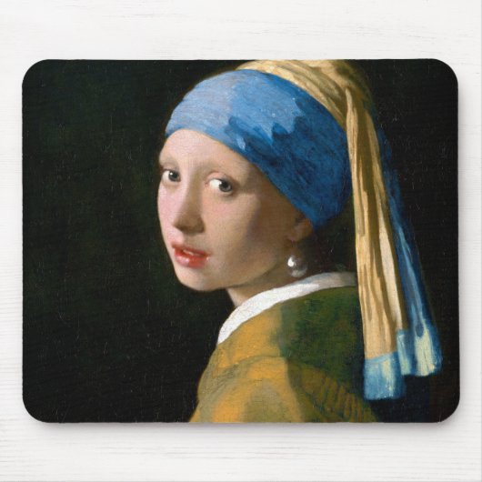 真珠のイヤリングを持つ女の子， Johannes Vermeer, 1665 マウスパッド (正面)